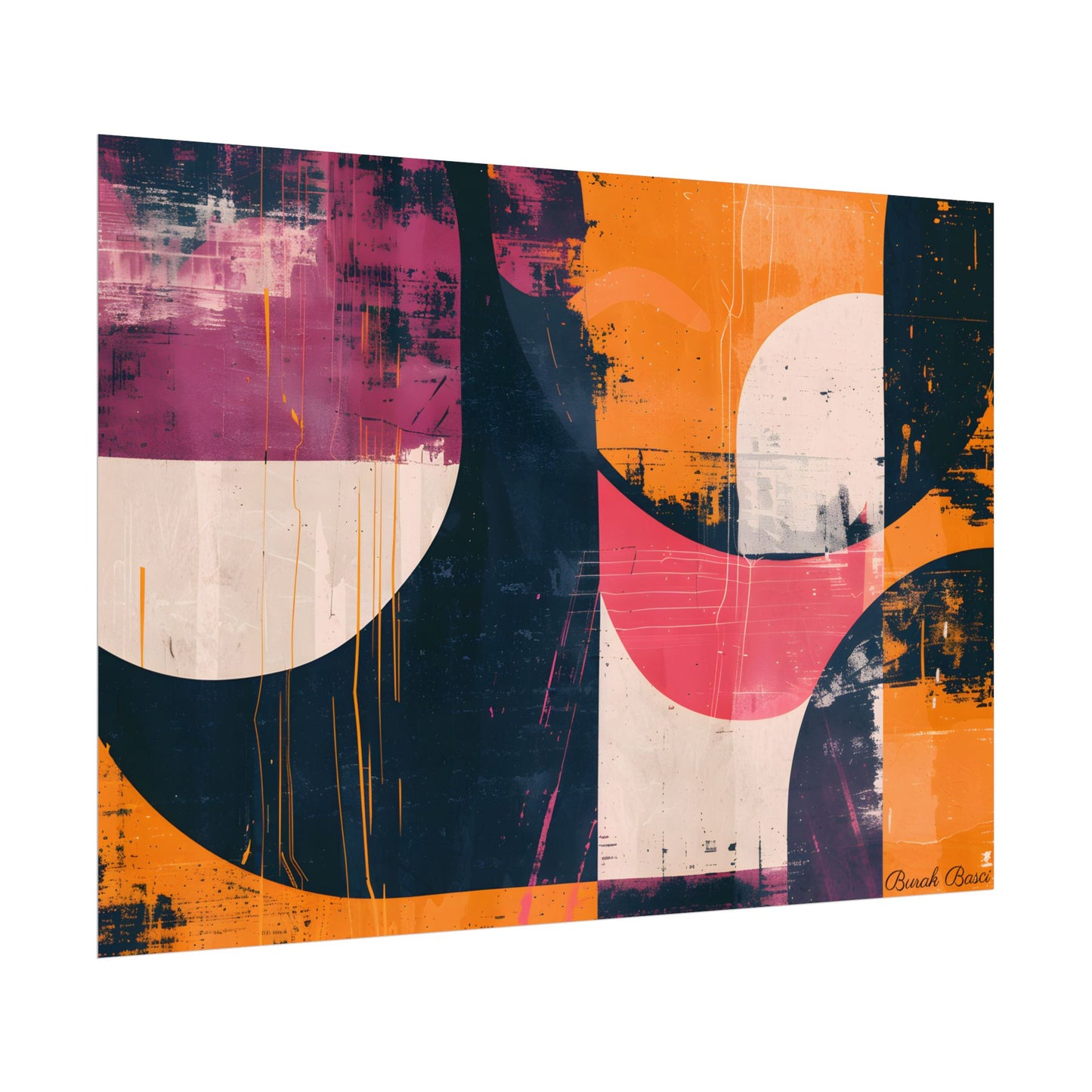 Vibrant Abstract Geometries: Colorful Artwork in Bold Shades - Poster
