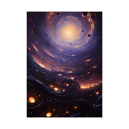 Black Hole Cosmic Encounter: Massive Planet Digital Art - Poster