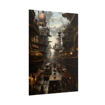 Steampunk Cityscape: Industrial Marvel Artwork - Poster