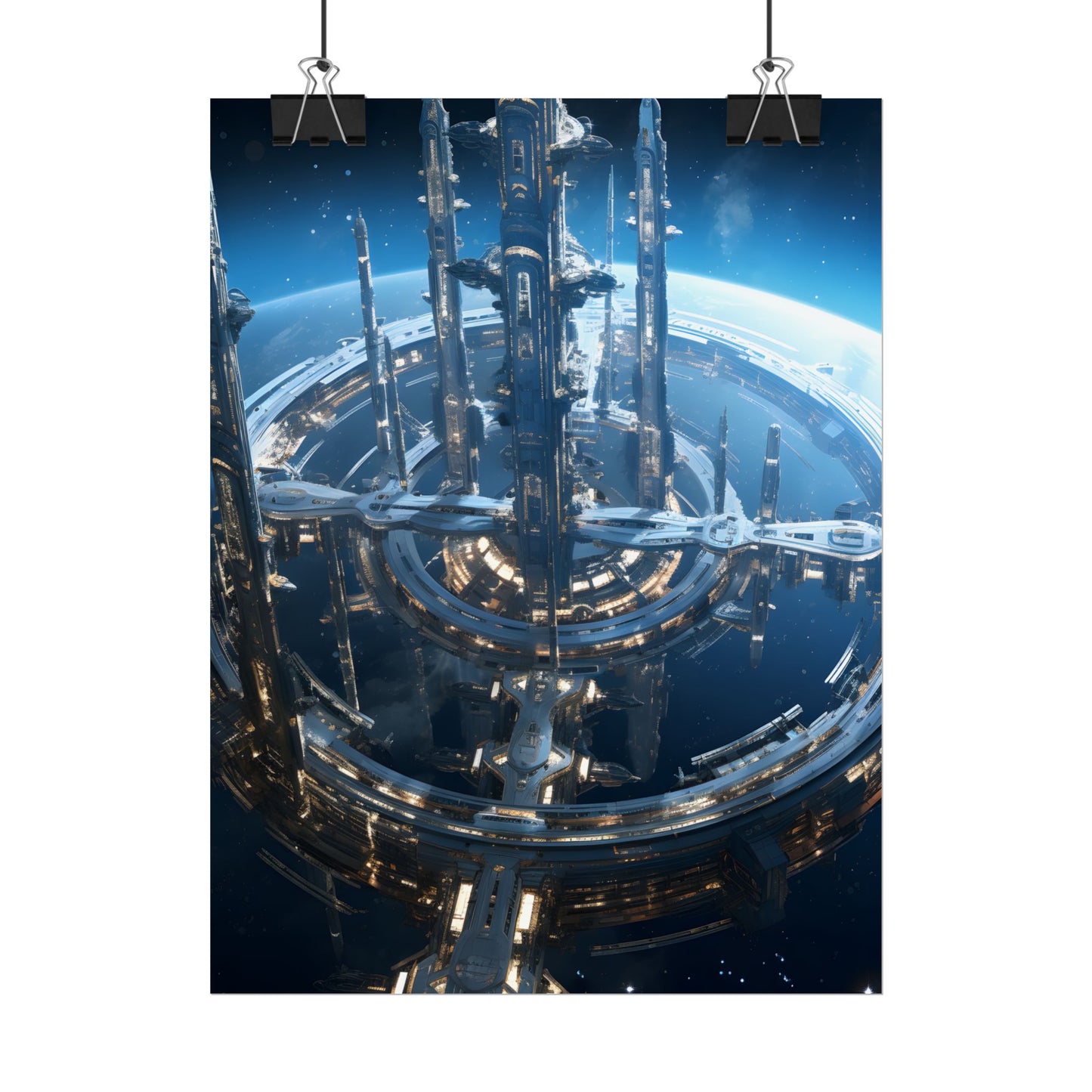 Futuristic Space Station: Aetherial Hub - Poster