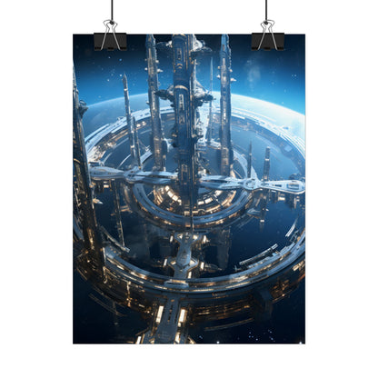 Futuristic Space Station: Aetherial Hub - Poster
