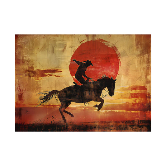 Rodeo Cowboy: Riding a Bucking Bronco - Poster