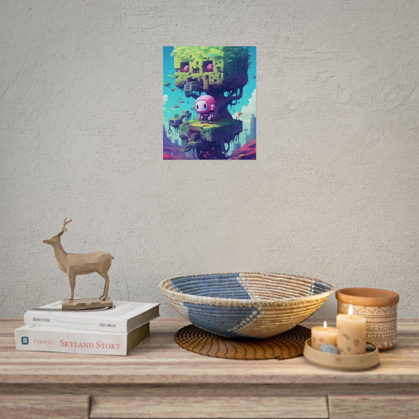 Futuristic Pixel Art: Cyber-Pet Adventure - Poster