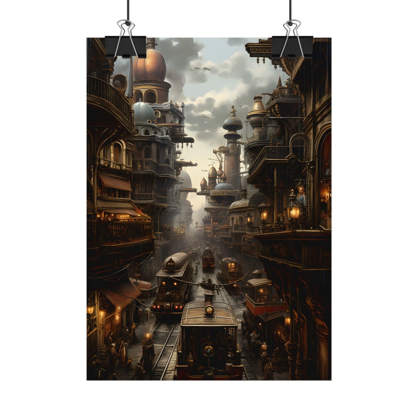 Steampunk Cityscape: Industrial Marvel Artwork - Poster