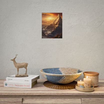 Majestic Mountain Summit: Epic Sunrise View - Nature Landscape Art - Poster