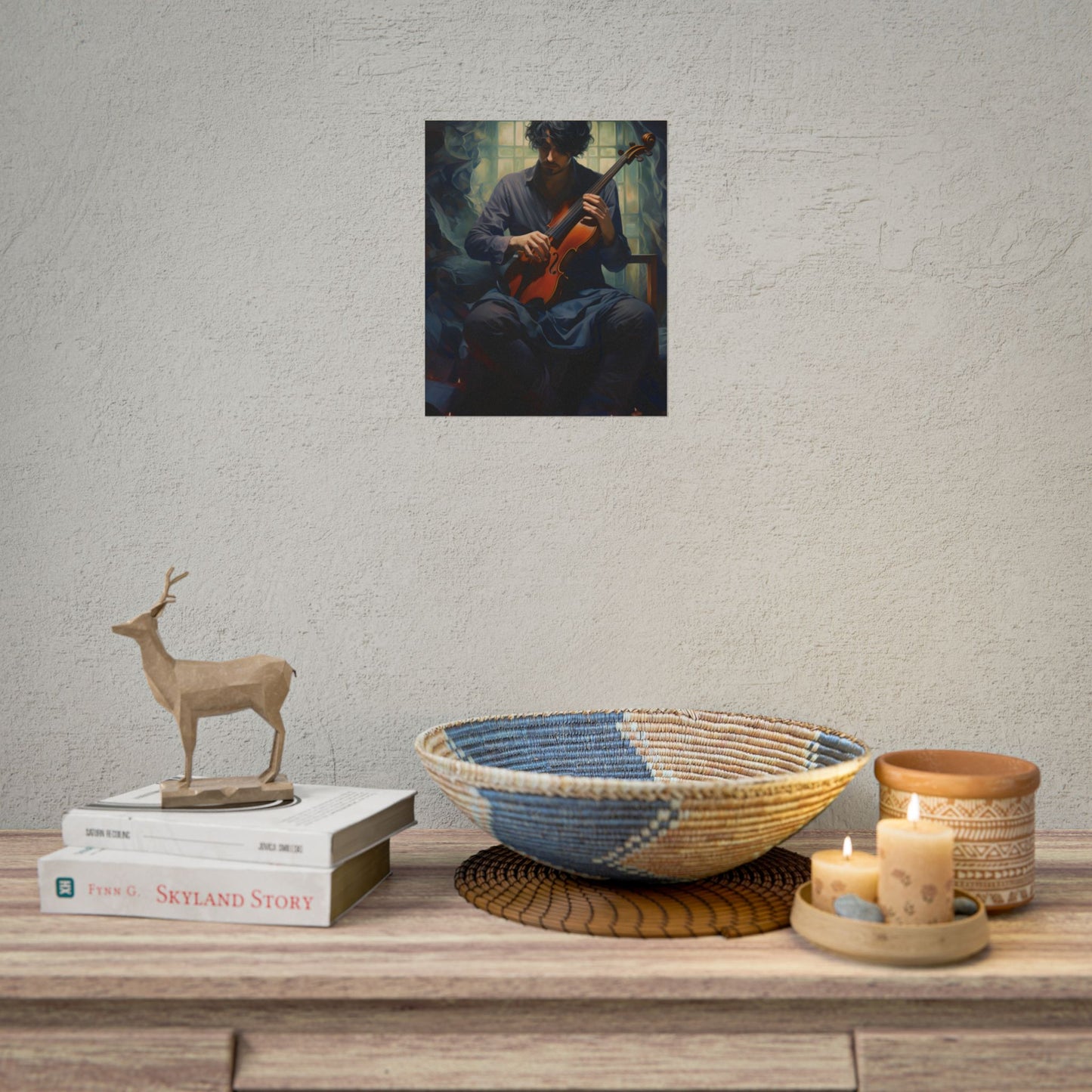 Mysterious Musician: Intimate Guitar Portrait - Poster