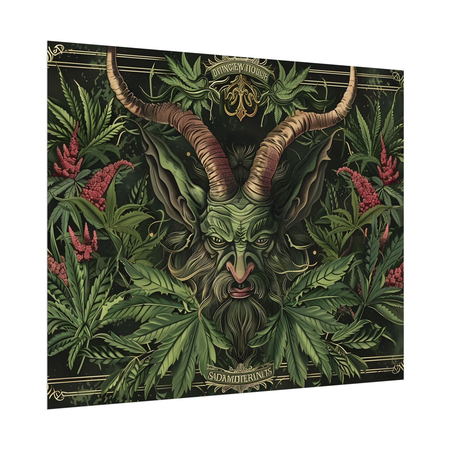 Victorian Devil: Dark Ominous Illustration - Poster