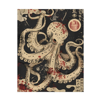 Stylized Japanese Octopus: Minimal Artwork - Poster