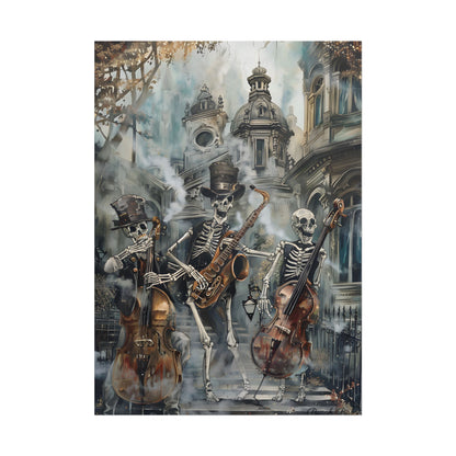 Victorian Lowbrow Jazz: Skeleton Band in Artistic Swing - Poster