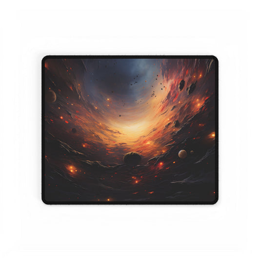 Cosmic Orbit: Six Planets Swirl Around a Black Hole - Desk Mat