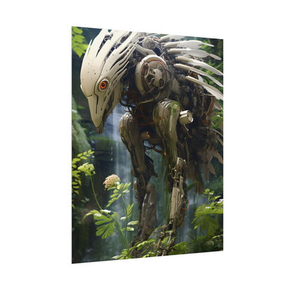 Modern Robotic Wildlife Sanctuary: Modern Digital Art - Poster