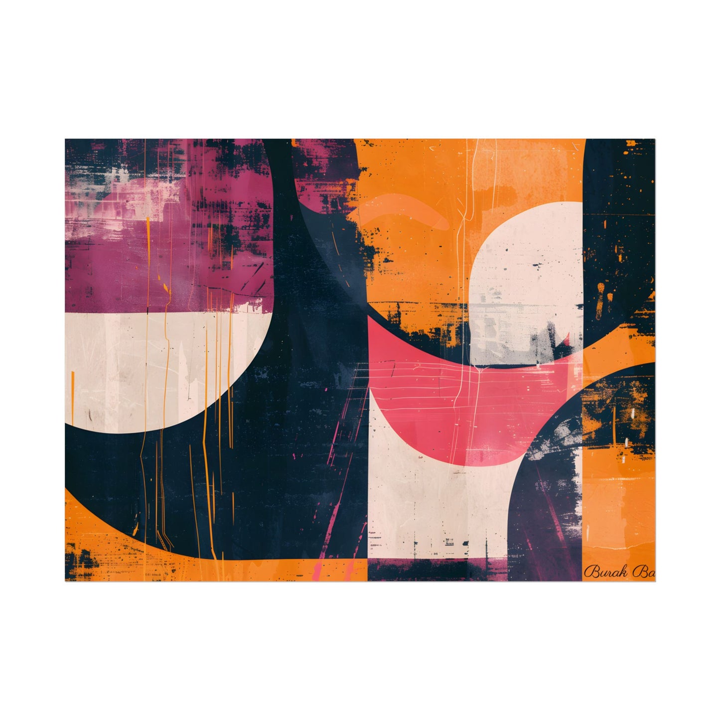 Vibrant Abstract Geometries: Colorful Artwork in Bold Shades - Poster