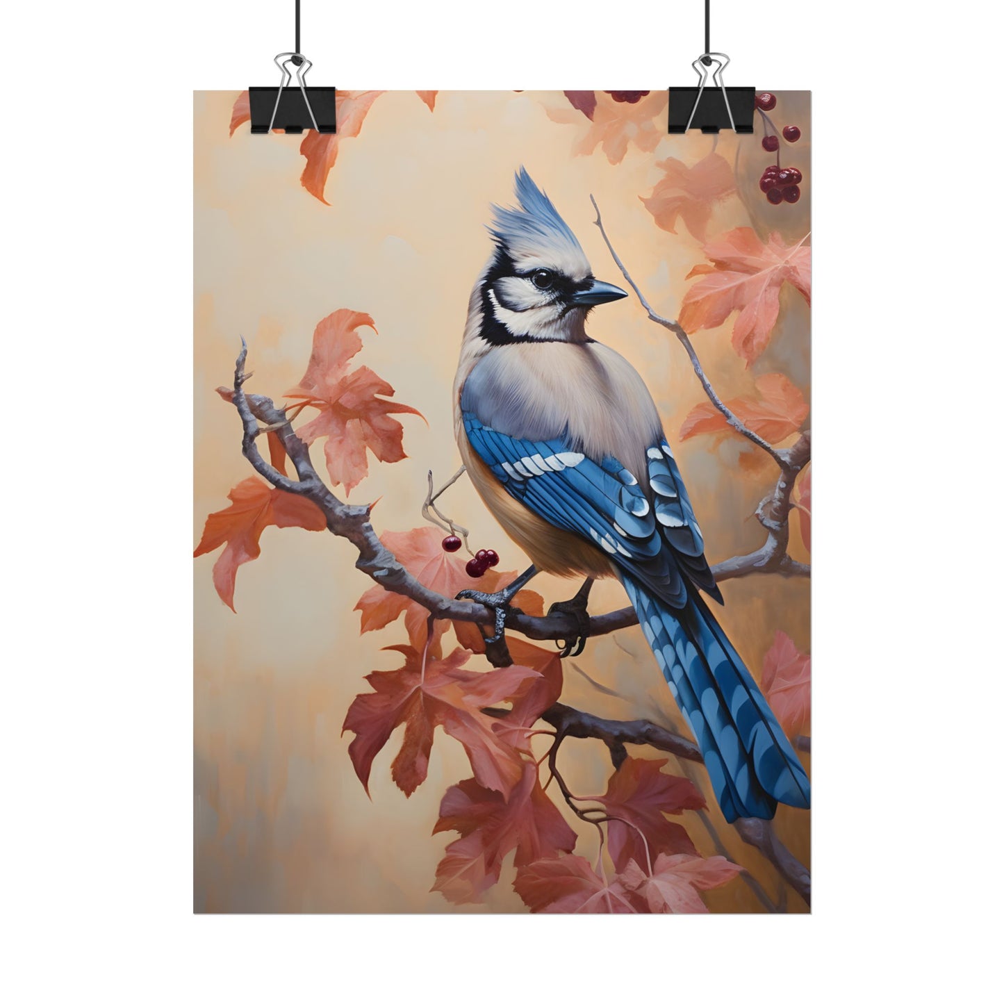Autumn Oak Branch: Oil Painting Artwork - Poster