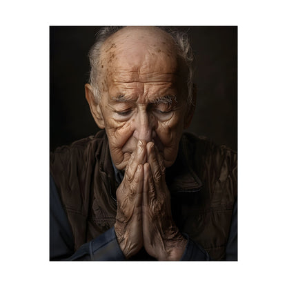 A Moment in Time: Gentle Aged Man in Formal Contemplation - Poster