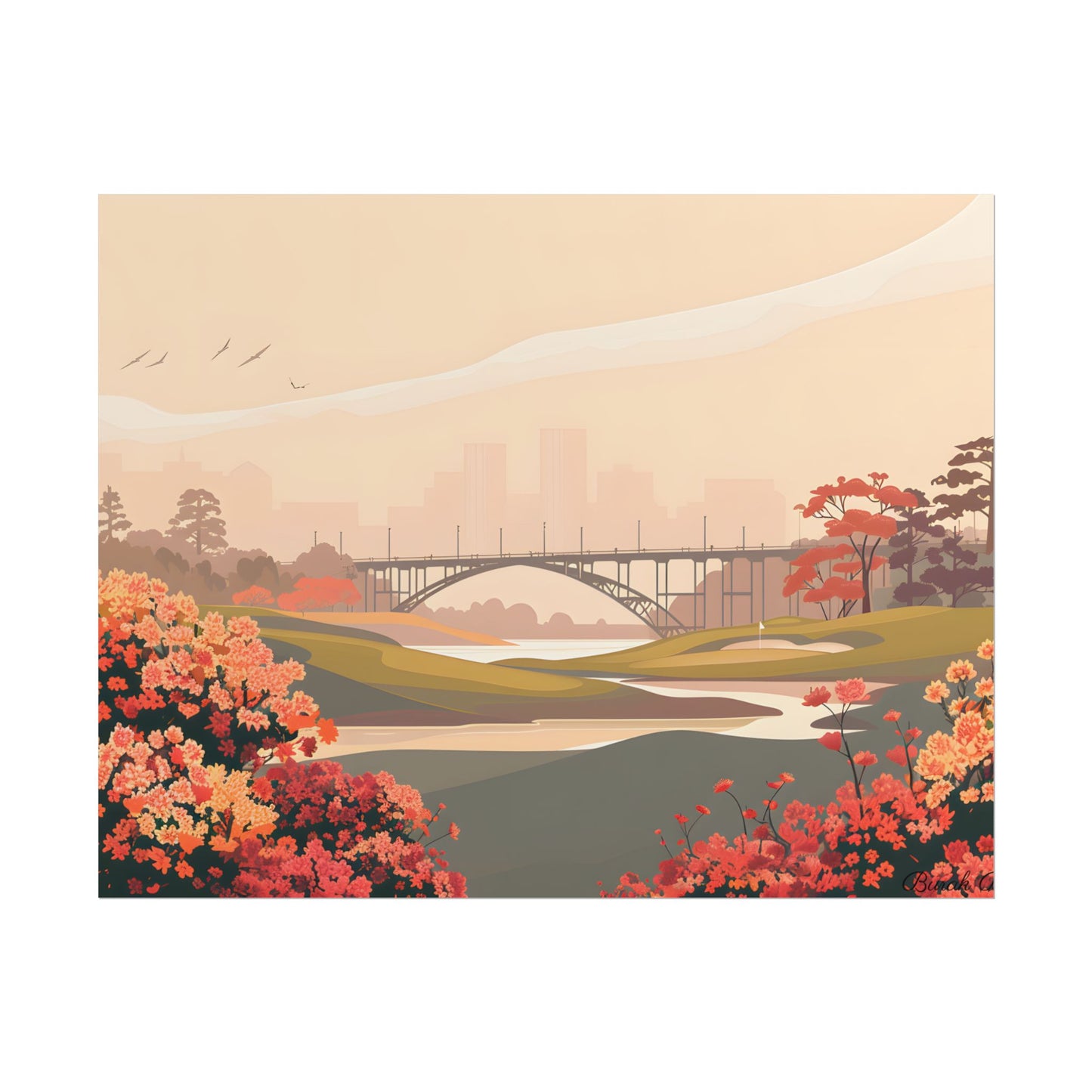 Retro Golf at Augusta: Vintage Illustration - Poster