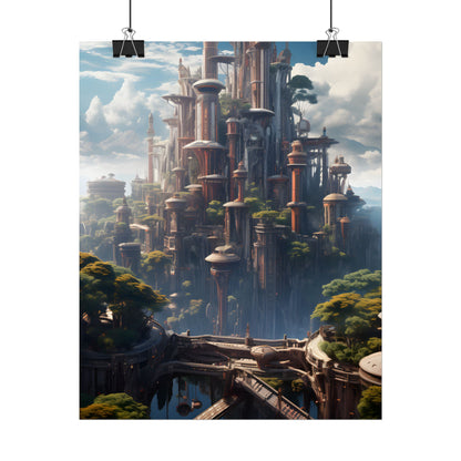 Floating City of Columbia: Breathtaking Modern Urban Landscape - Poster