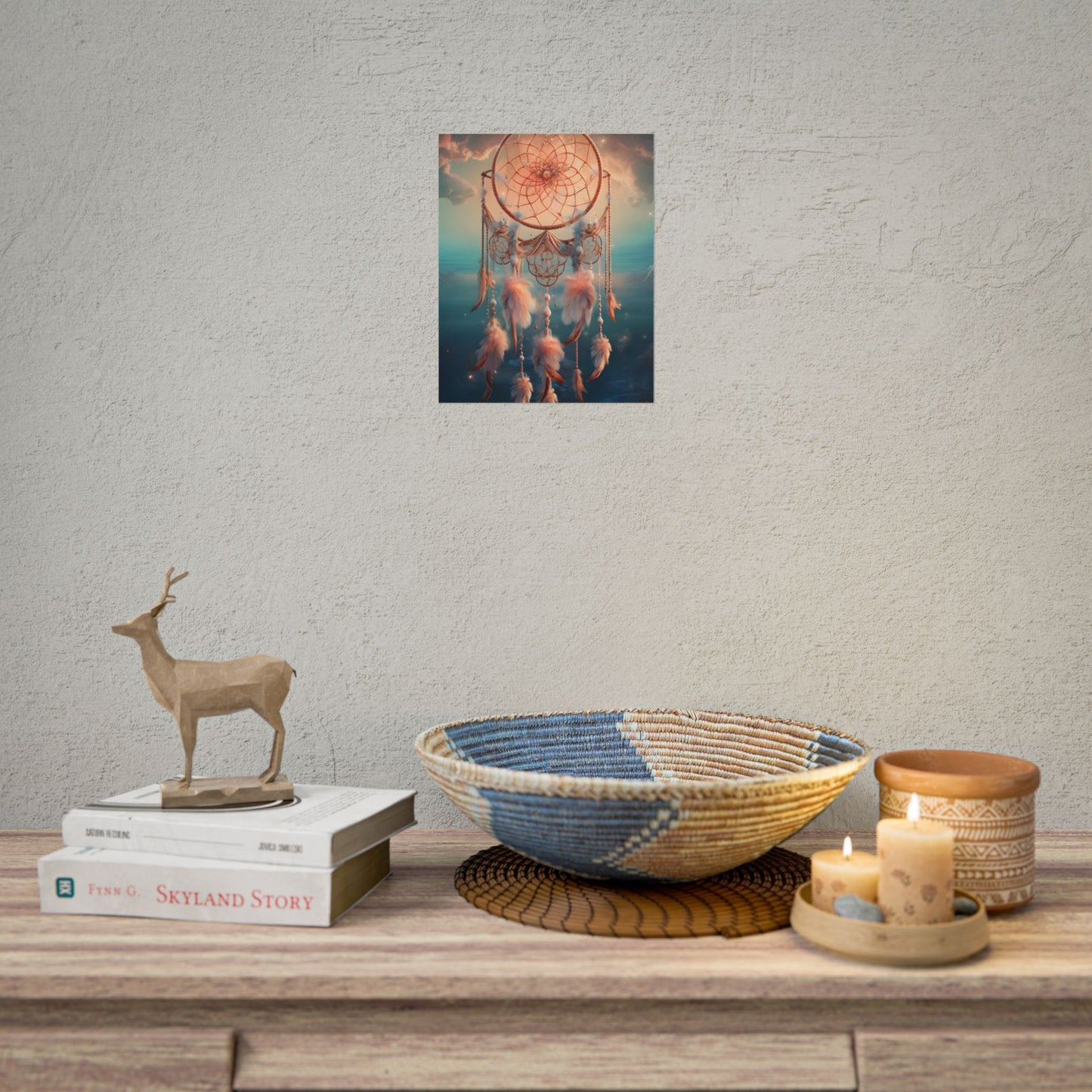Ethereal Dreamcatcher Realm: Surreal Dreamscape Digital Art - Poster