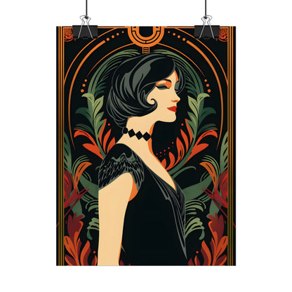 Elegant Vintage Poster: A Woman's Enchanting Presence - Poster