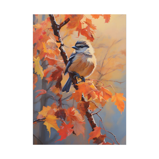 Vibrant Oak Branch: Oil Painting in Nature - Poster