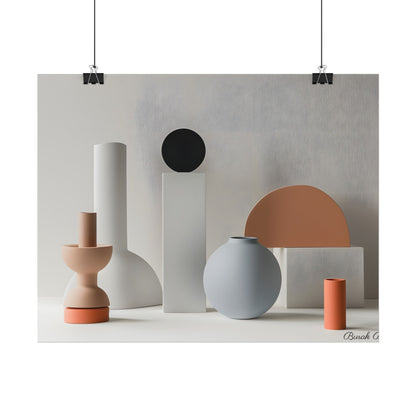 Minimalist Simple Geometric Jewelry: Close-Up View - Poster