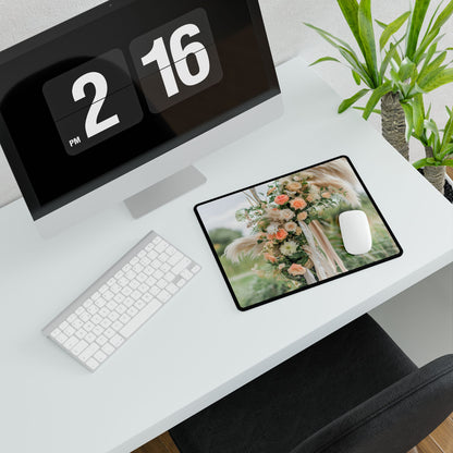 Whimsical Floral Wonders: Vibrant Pampas Garden Art - Desk Mat