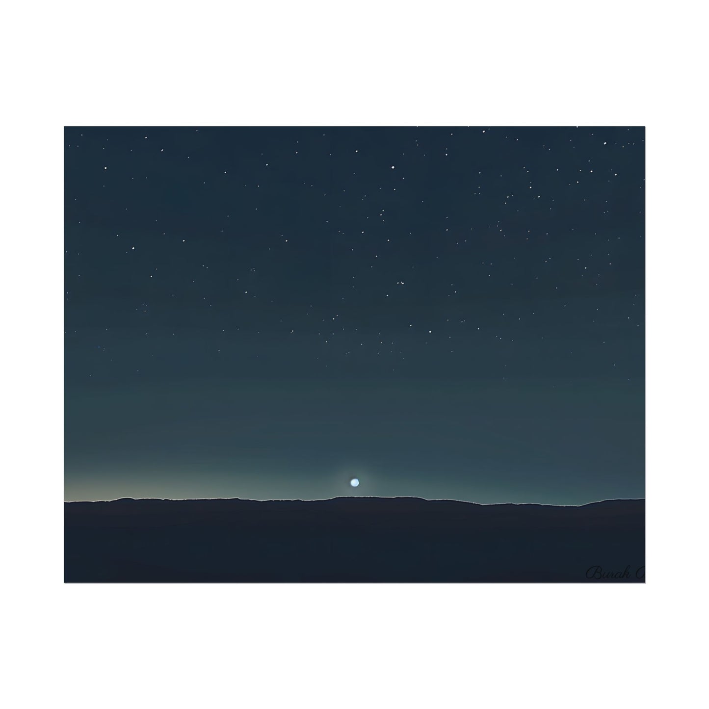 Minimalist Night Sky: Celestial Artwork with Stars and Palette - Poster