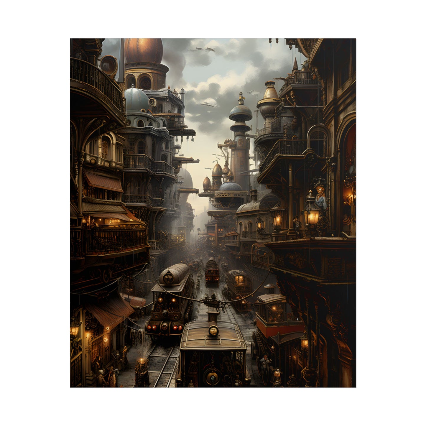Steampunk Cityscape: Industrial Marvel Artwork - Poster