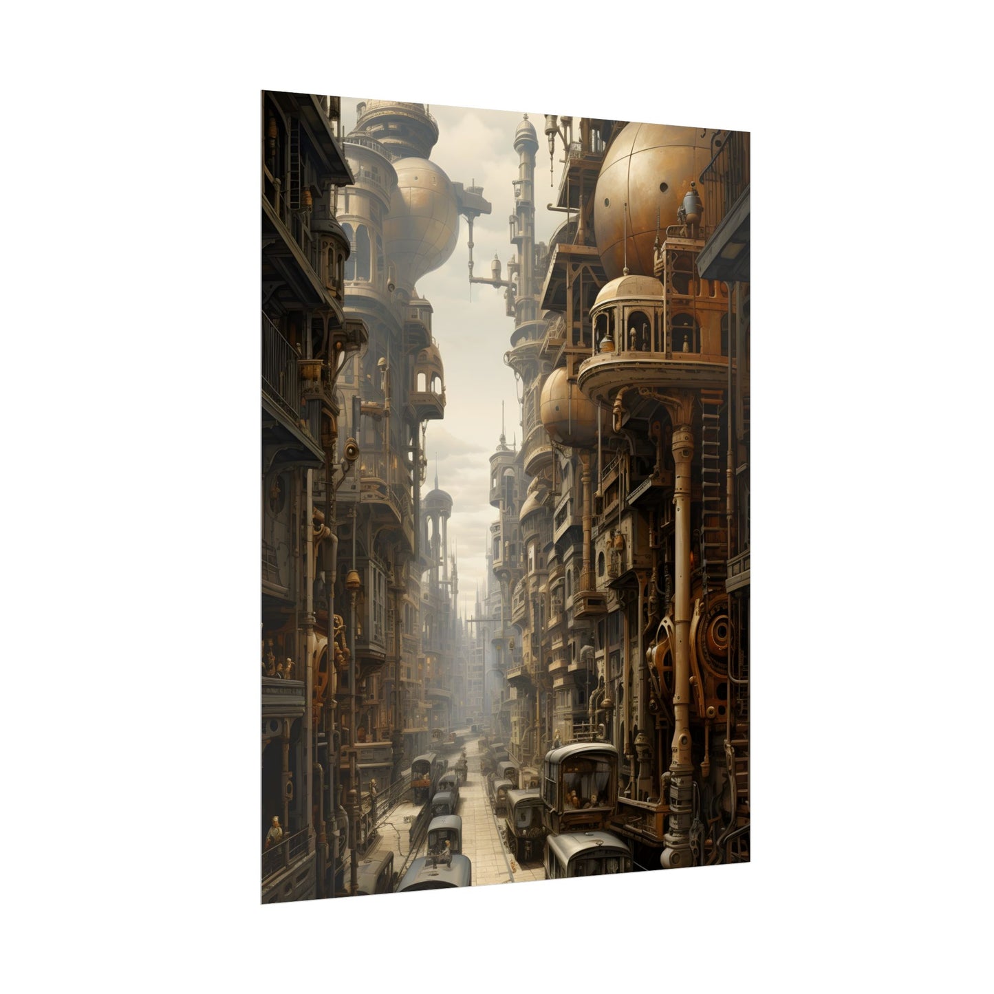 Steampunk Cityscape: A Glimpse into Jules Verne's Paris - Poster