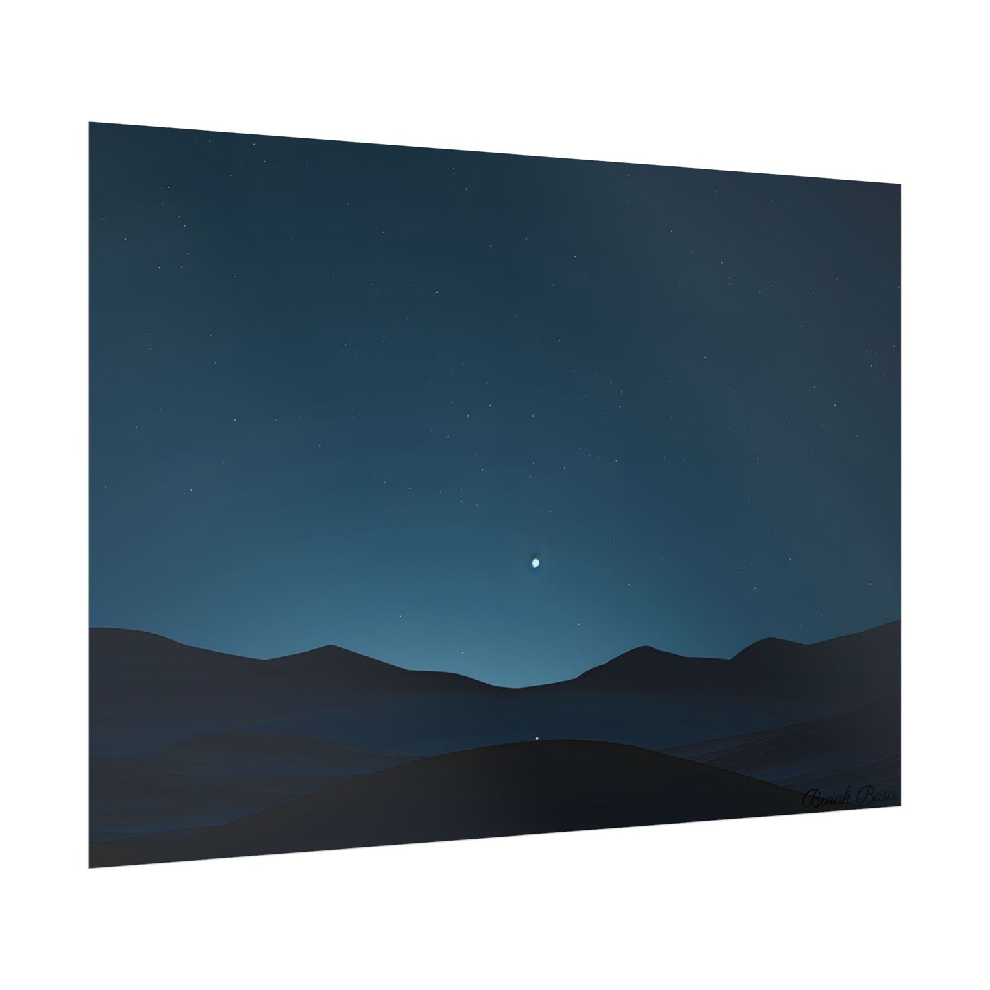 Minimalist Night Sky: Abstract Starry Art - Poster