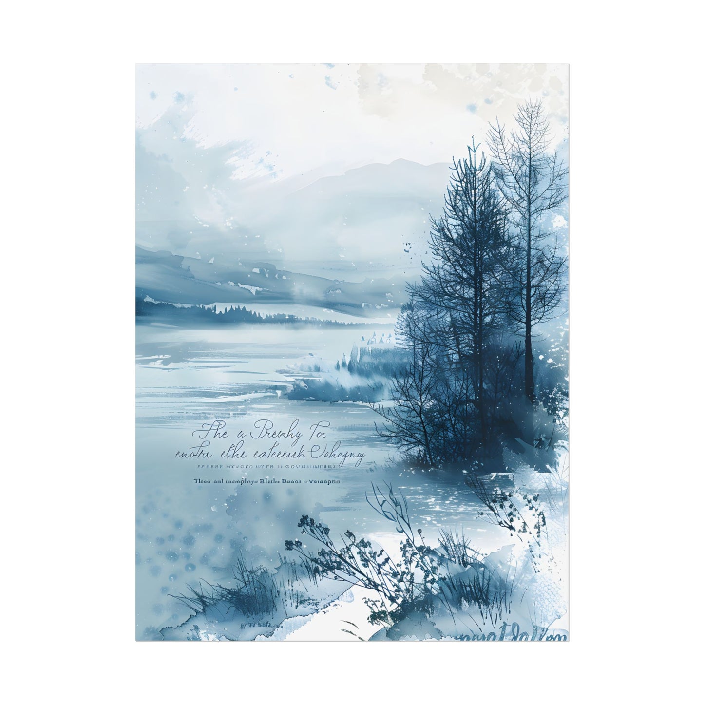 Peaceful Serenity: Winding River and Forest Reflections - Poster