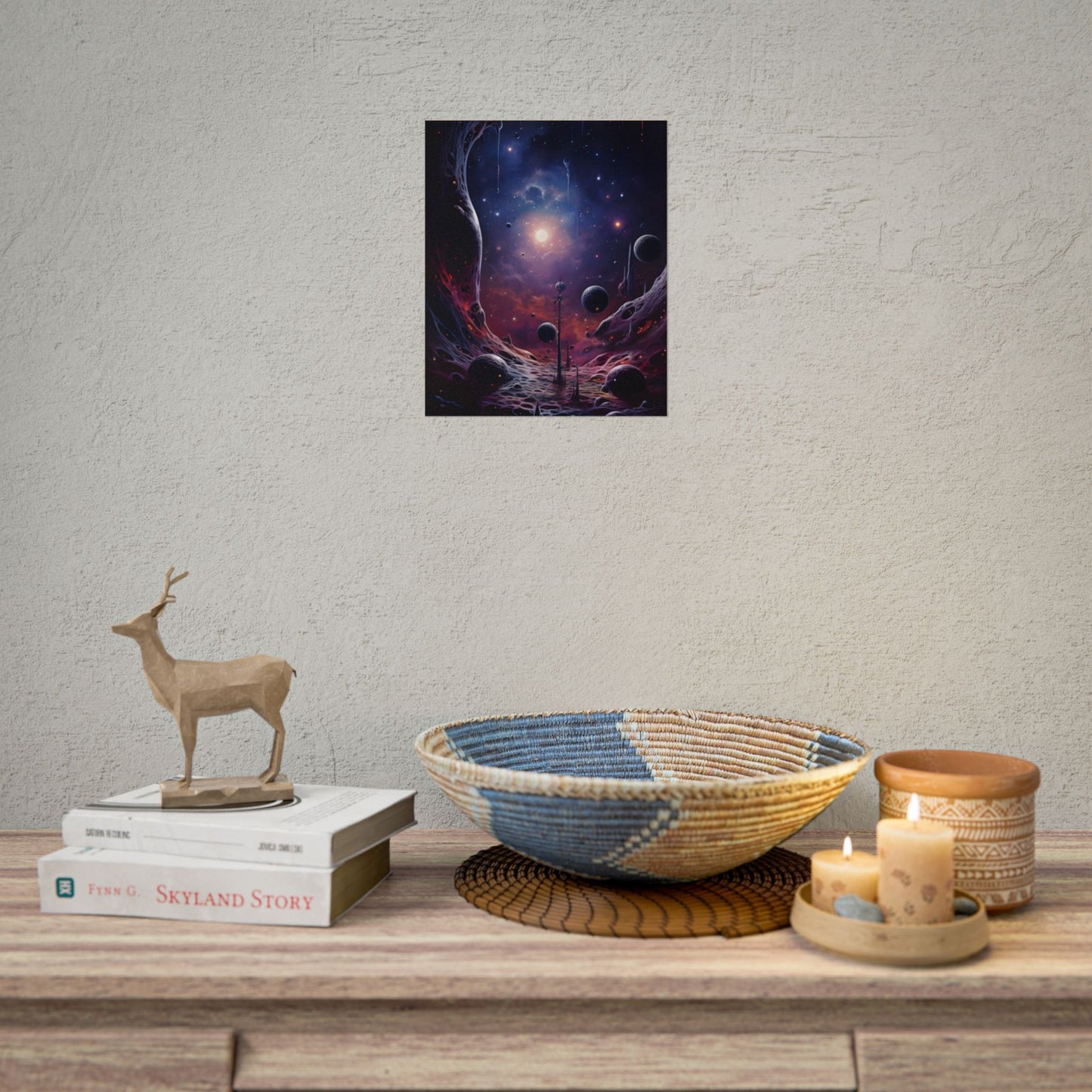 Cosmic Black Hole: Space Artwork with Planet Orbits - Poster