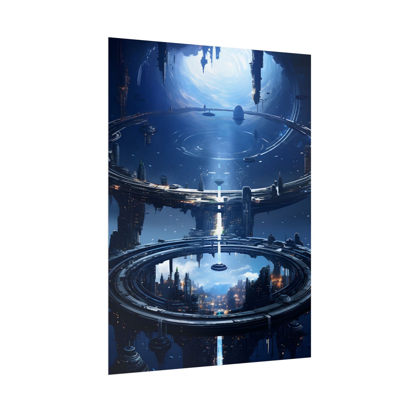 Aetherial Space Station: Massive, Futuristic Space Station in Orbit - Poster