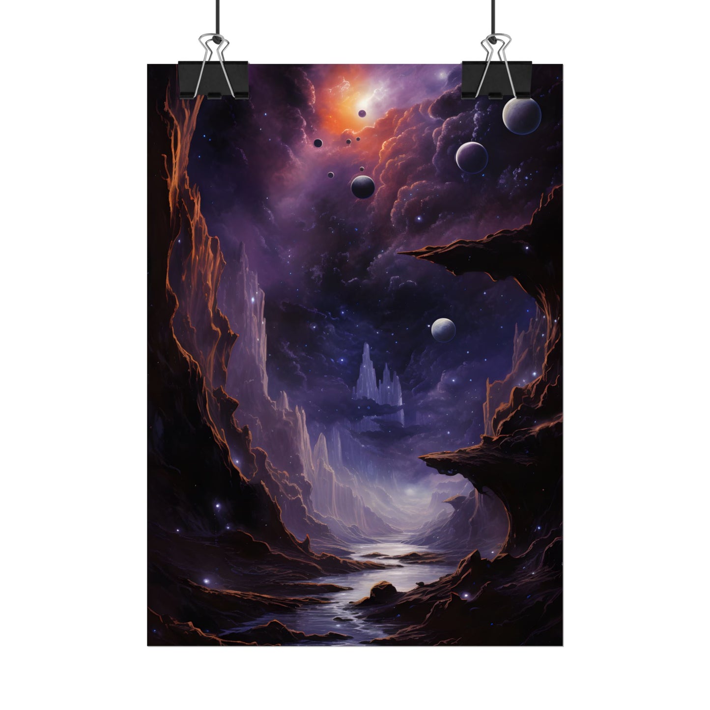 Black Hole Cosmic Odyssey: A Massive Planet's Journey Through Space - Poster