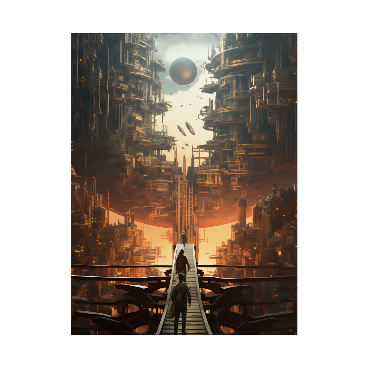 Perfect Futuristic Cityscape: Dystopian Utopia Urban Artwork - Poster