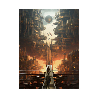 Perfect Futuristic Cityscape: Dystopian Utopia Urban Artwork - Poster