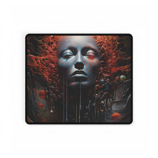 Otherworldly Art Gallery: Mysterious Wall Art in Dark Elegance - Desk Mat