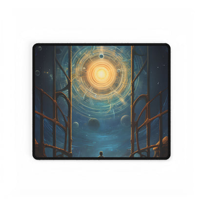 Space Explorer's Journey: Sleek Spacecraft in Stellar Odyssey - Desk Mat