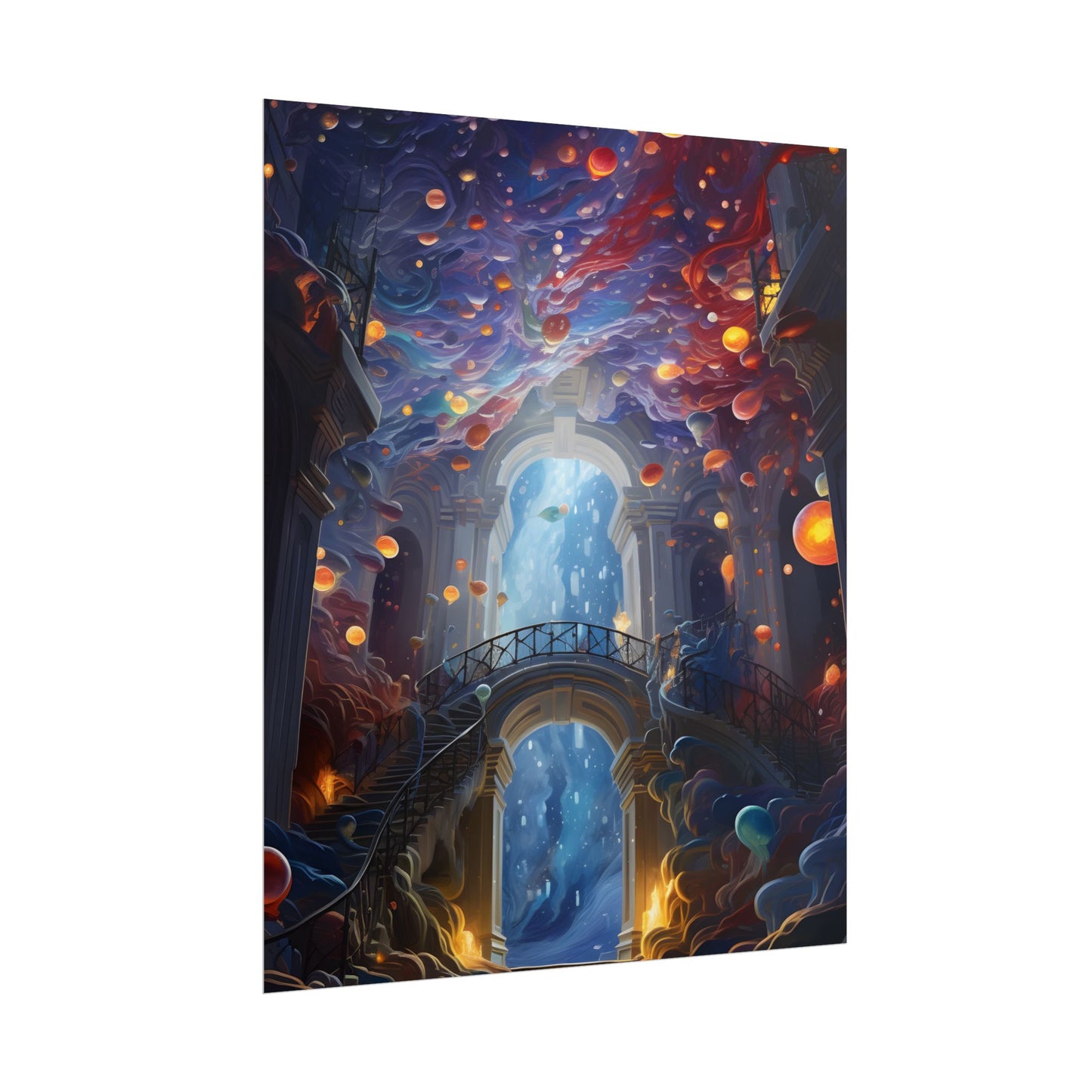 Celestial Art Gallery: Atmospheric Interior Space - Poster
