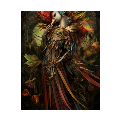 Grand Statue of a Majestic Bird in Serene Setting - Poster