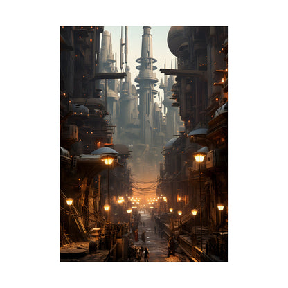 Post-Apocalyptic Steampunk City: Dystopian Artwork - Poster