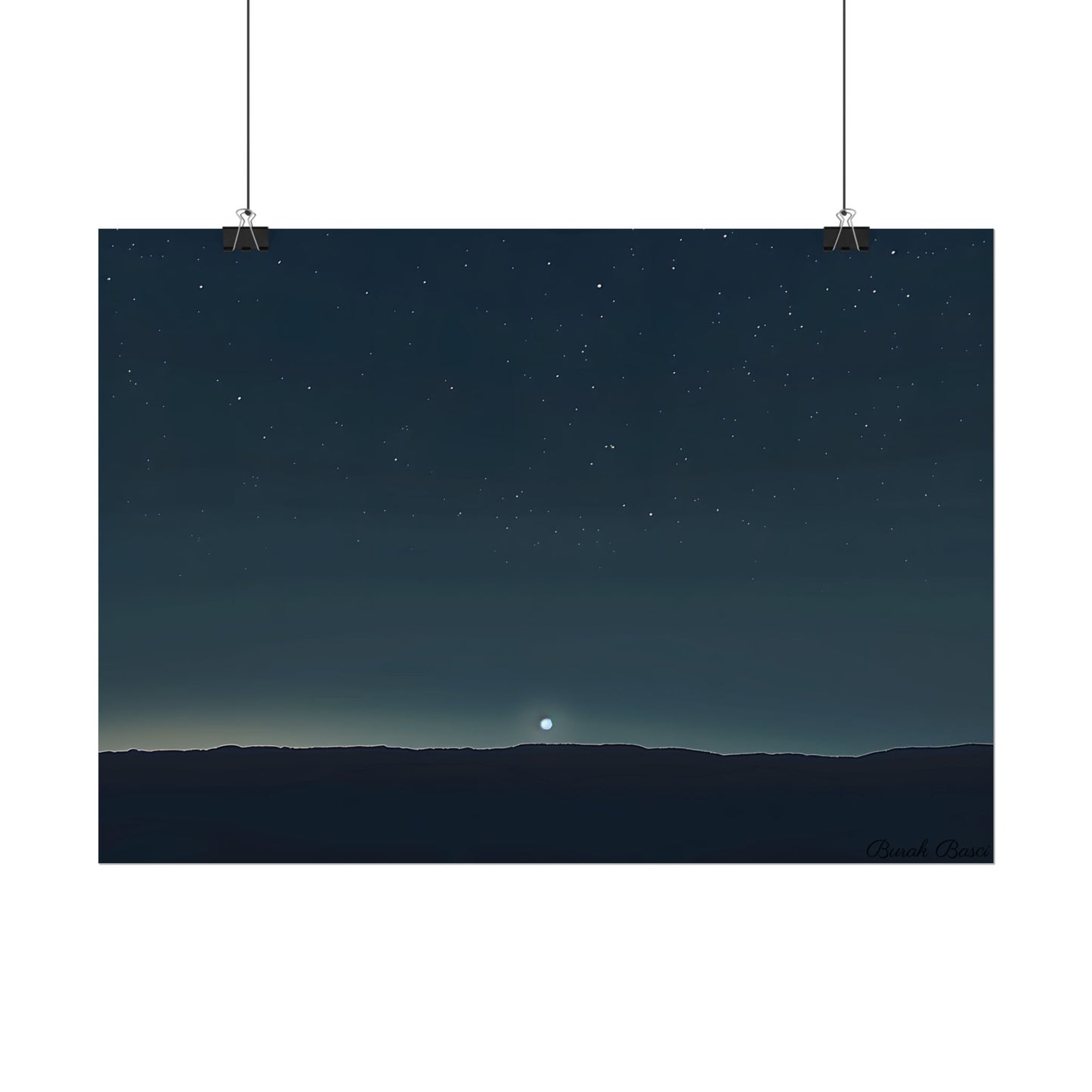 Minimalist Night Sky: Celestial Artwork with Stars and Palette - Poster