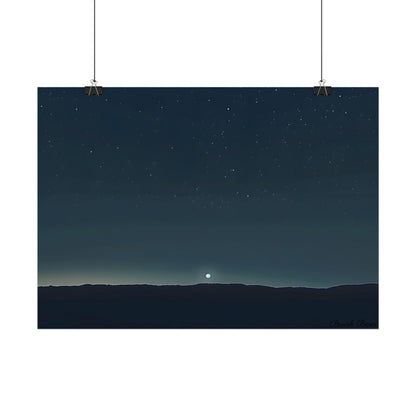 Minimalist Night Sky: Celestial Artwork with Stars and Palette - Poster