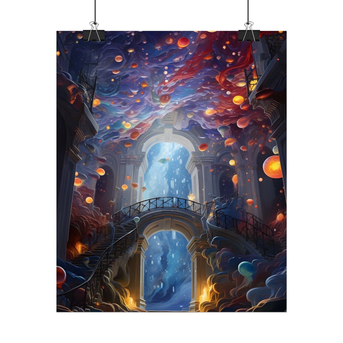 Celestial Art Gallery: Atmospheric Interior Space - Poster