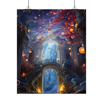 Celestial Art Gallery: Atmospheric Interior Space - Poster