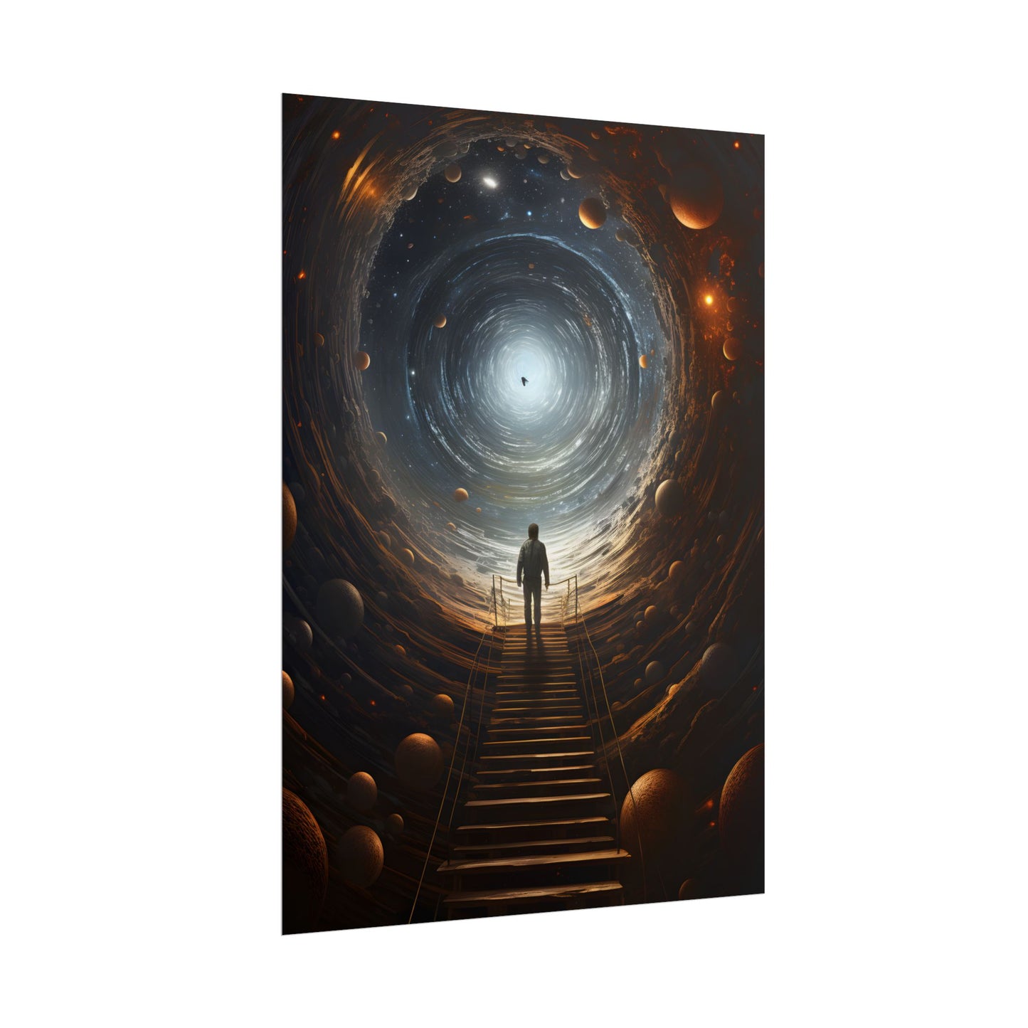 Space-Time Explorer: Intrepid Journey in Black and White - Poster