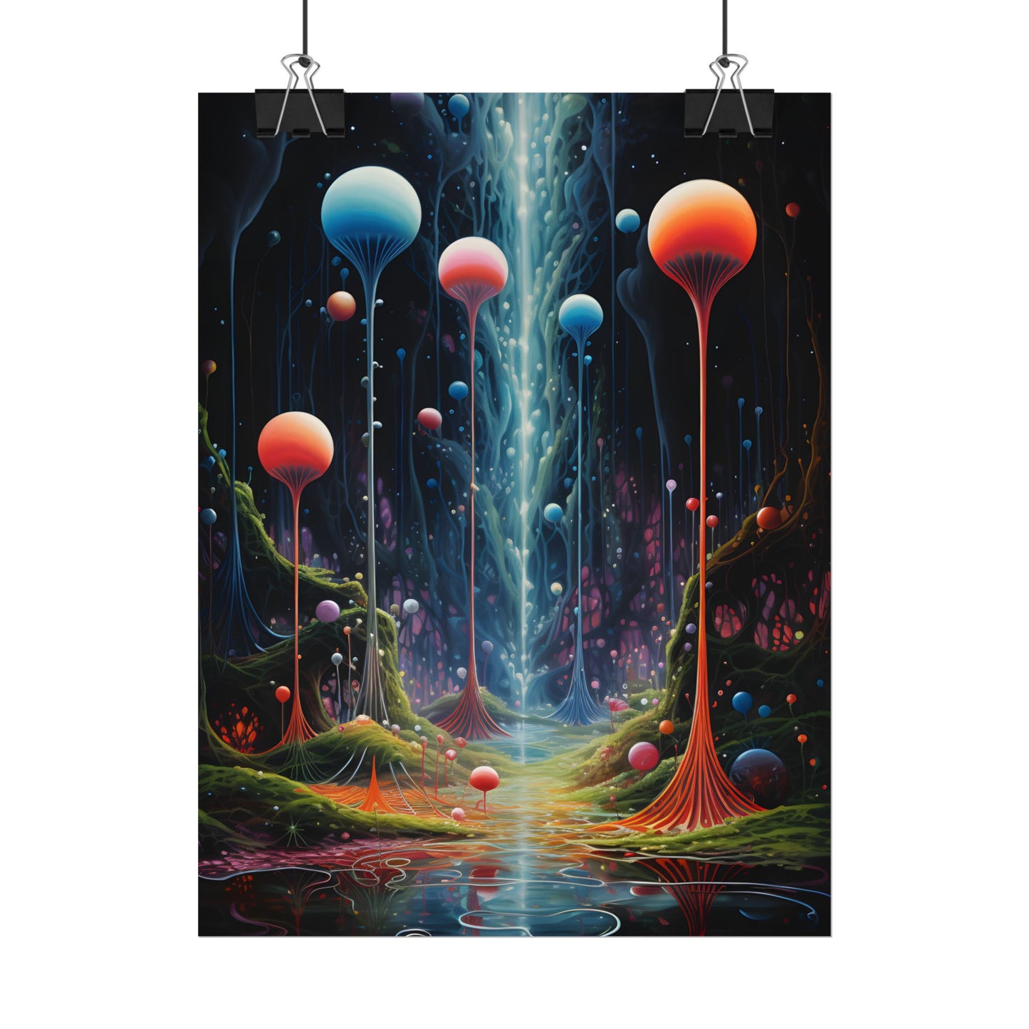 Celestial Dreams: Soft Blue Art Gallery - Poster