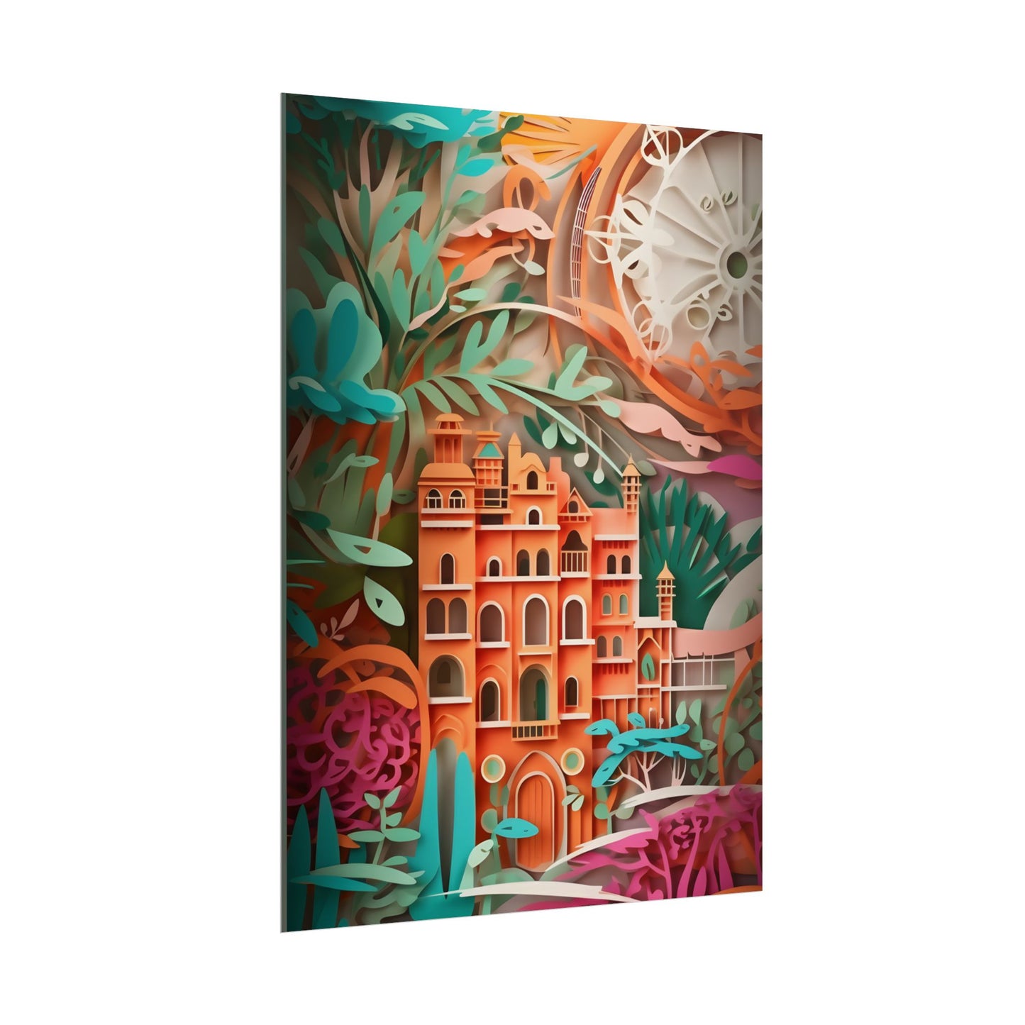 European Paper Quilled Landscape: Artistic Craftsmanship - Poster