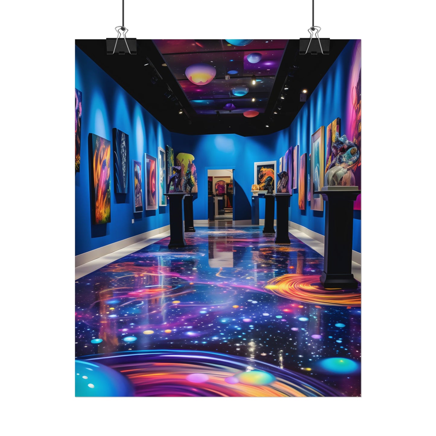 Celestial Art Gallery: Wide-Angle View with Soft Lighting - Poster