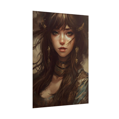 Enchanting Brunette Portrait: Gentle Beauty - Poster