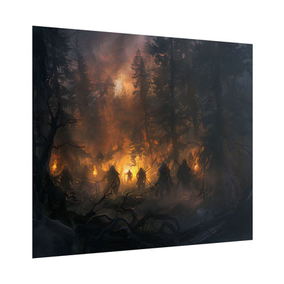 Tranquil Forest Sunset: People Connecting with Nature - Poster